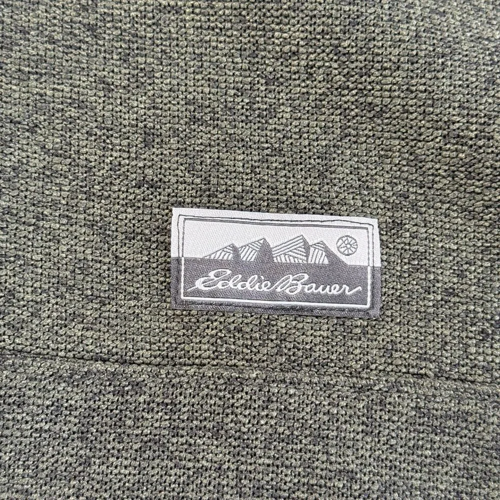 Eddie Bauer Sweater Fleece Men XXL Henley Pullover Mock Neck Hand Pocket